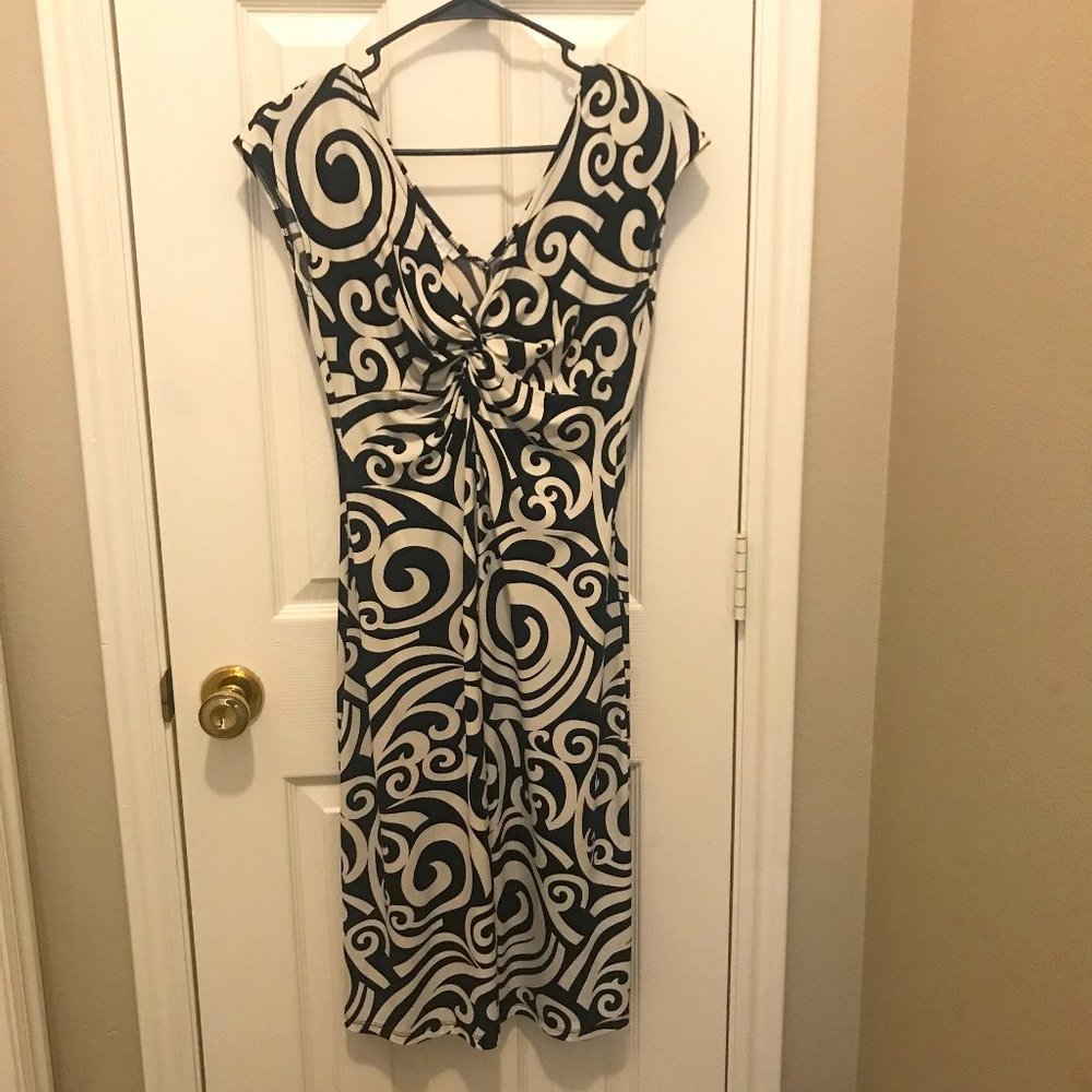 London Times Black and White Dress
